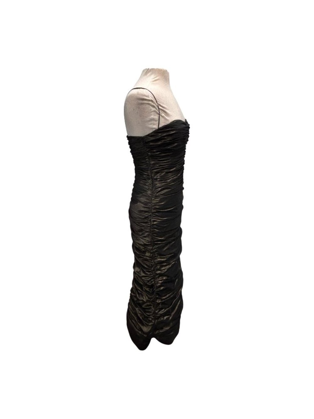 Teri Jon Rickie Freeman Dark Bronze Ruched Evening Gown Maxi Dress Size 8 Formal - Picture 5 of 7
